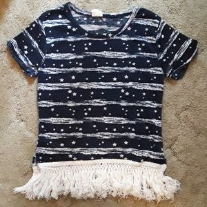 Wallflower girl navy top